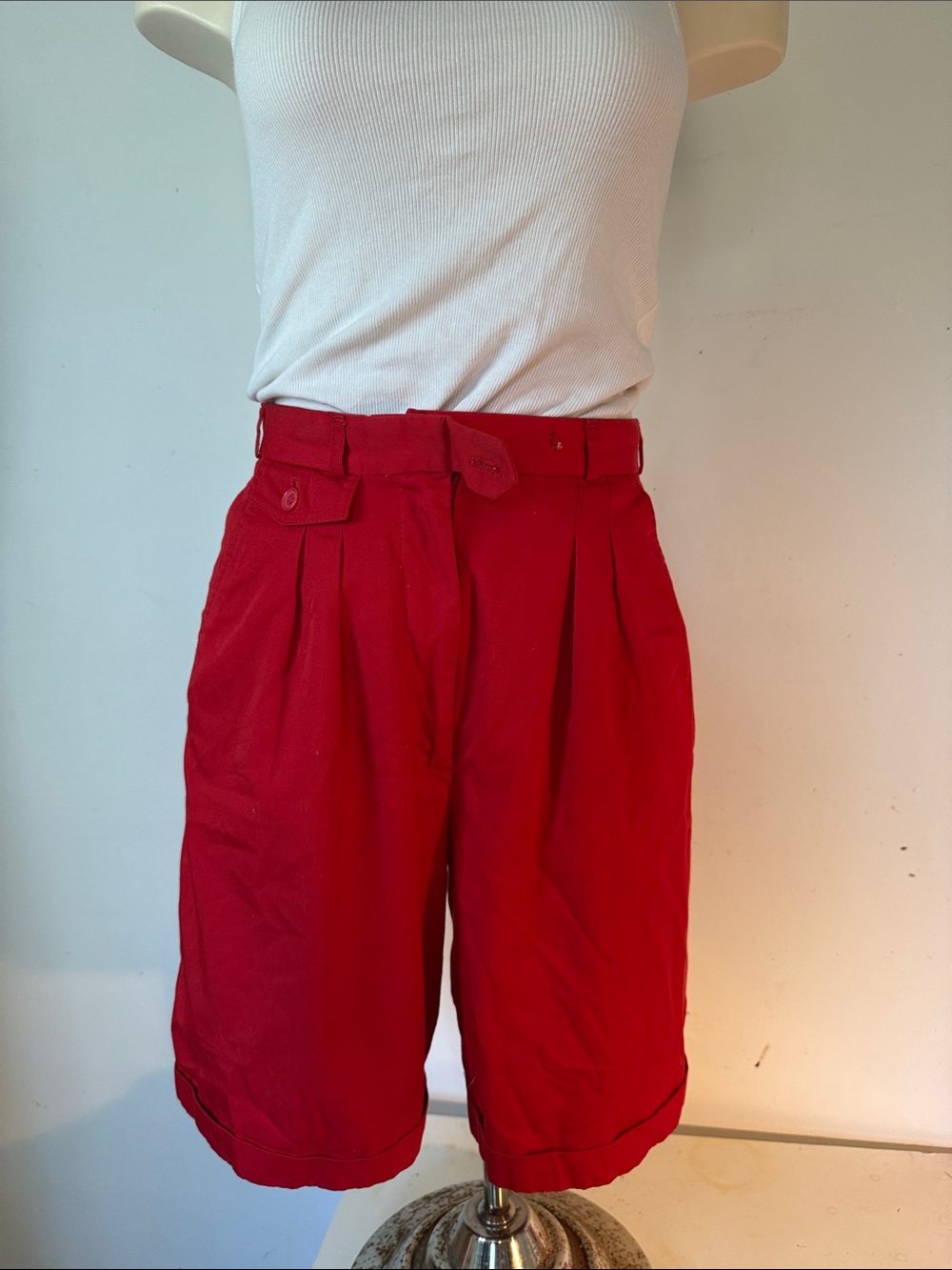 High-Waist Red Women's Shorts